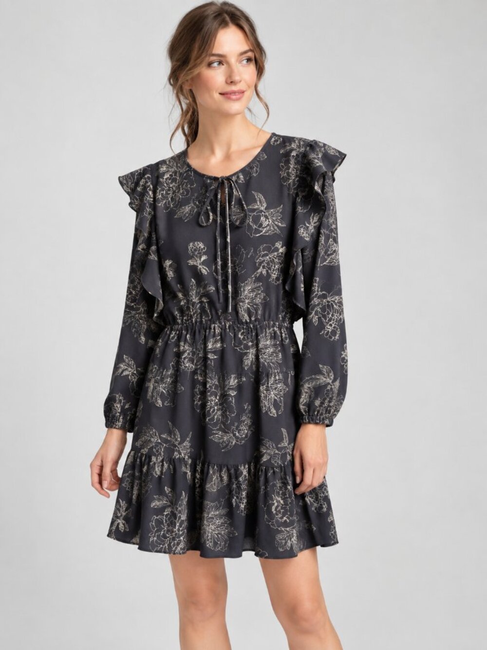 Wilfred ruffled, tiered dress w. lining